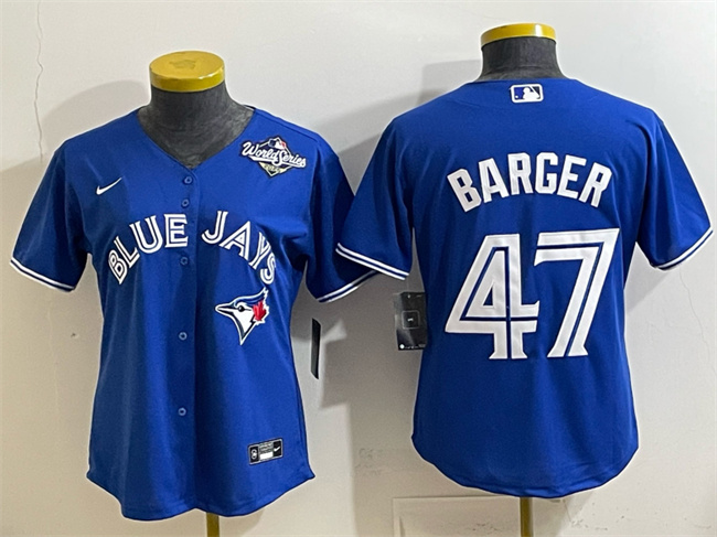 Women's Toronto Blue Jays #47 Addison Barger Royal 2025 World Series Cool Base Stitched Baseball Jersey(Run Small) Women's Toronto Blue Jays #47 Addison Barger Royal 2025 World Series Cool Base Stitched Baseball Jersey(Run Small)