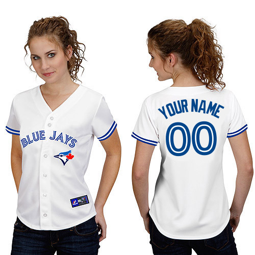 Women's Toronto Blue Jays Majestic White Cool Base Custom Jersey Women's Toronto Blue Jays Majestic White Cool Base Custom Jersey