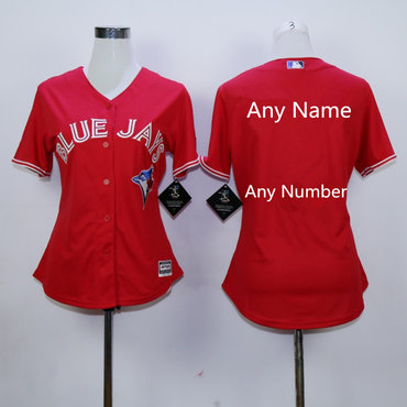 Women's Toronto Blue Jays Red Cool Base Custom Jersey Women's Toronto Blue Jays Red Cool Base Custom Jersey
