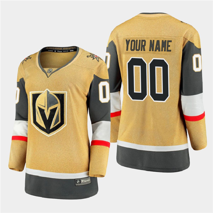 Women's Vegas Golden Knights Custom Women's 2020-21 Player Alternate Stitched NHL Jersey Gold Women's Vegas Golden Knights Custom Women's 2020-21 Player Alternate Stitched NHL Jersey Gold