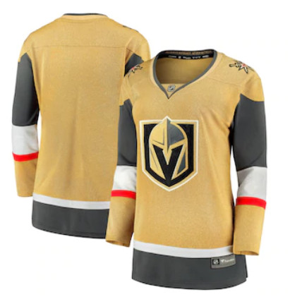 Women's Vegas Golden Knights Blank Fanatics Branded Gold 2020-21 Alternate Premier Breakaway Jersey Women's Vegas Golden Knights Blank Fanatics Branded Gold 2020-21 Alternate Premier Breakaway Jersey