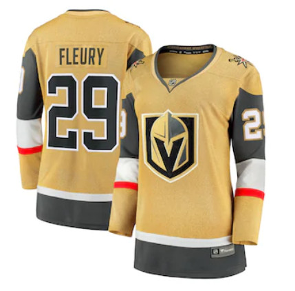 Women's Vegas Golden Knights #29 Marc-Andre Fleury Fanatics Branded Gold 2020-21 Alternate Premier Breakaway Player Women's Vegas Golden Knights #29 Marc-Andre Fleury Fanatics Branded Gold 2020-21 Alternate Premier Breakaway Player