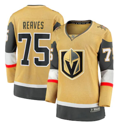 Women's Vegas Golden Knights #75 Ryan Reaves Fanatics Branded Gold 2020-21 Alternate Premier Breakaway Player Jersey Women's Vegas Golden Knights #75 Ryan Reaves Fanatics Branded Gold 2020-21 Alternate Premier Breakaway Player Jersey