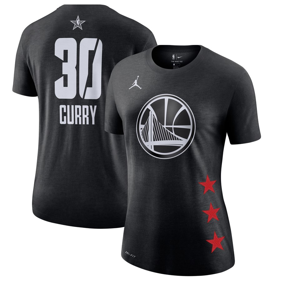 Women's Warriors 30 Stephen Curry Black 2019 NBA All-Star Game Women's T-Shirt Women's Warriors 30 Stephen Curry Black 2019 NBA All-Star Game Women's T-Shirt