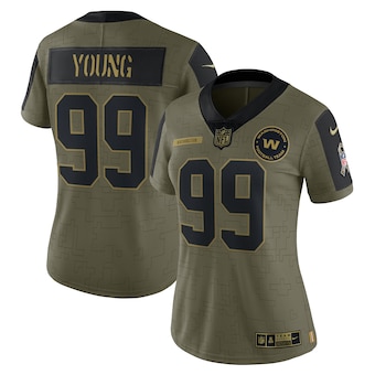 Women's Washington Football Team #99 Chase Young Nike Olive 2021 Salute To Service Limited Player Jersey Women's Washington Football Team #99 Chase Young Nike Olive 2021 Salute To Service Limited Player Jersey