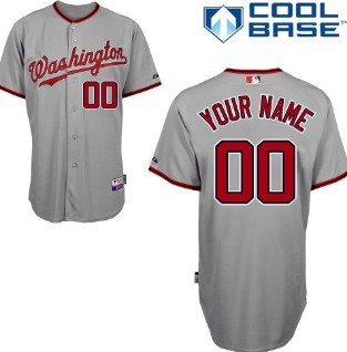 Women's Washington Nationals Gray Customized Baseball Jersey Women's Washington Nationals Gray Customized Baseball Jersey