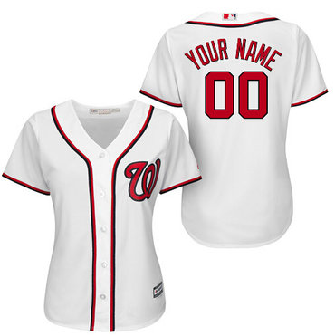 Women's Washington Nationals Home White Customized Baseball Jersey Women's Washington Nationals Home White Customized Baseball Jersey