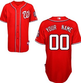 Women's Washington Nationals Red Customized Baseball Jersey Women's Washington Nationals Red Customized Baseball Jersey