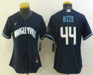 Women's chicago cubs #44 anthony rizzo navy blue 2021 city connect stitched mlb cool base nike jersey Women's chicago cubs #44 anthony rizzo navy blue 2021 city connect stitched mlb cool base nike jersey