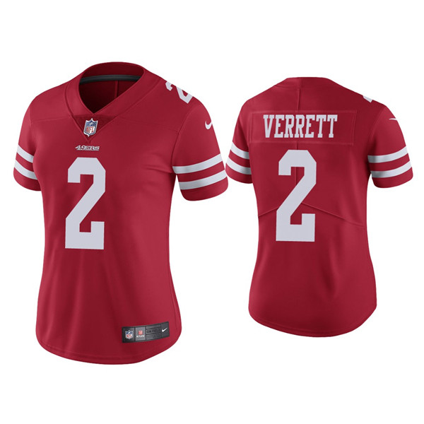Women 49ers #2 Jason Verrett Red Vapor limited Jersey Women 49ers #2 Jason Verrett Red Vapor limited Jersey