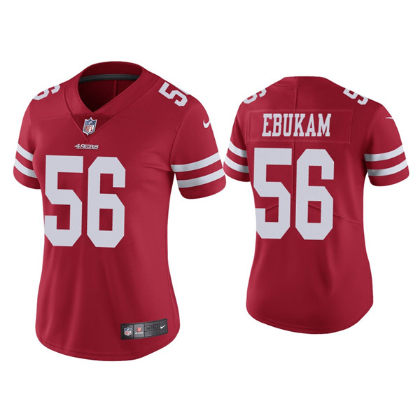 Women 49ers #56 Samson Ebukam Red Vapor limited Jersey Women 49ers #56 Samson Ebukam Red Vapor limited Jersey