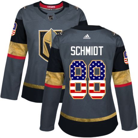 Women Adidas Golden Knights #88 Nate Schmidt Grey Home Authentic USA Flag Stitched NHL Jersey Women Adidas Golden Knights #88 Nate Schmidt Grey Home Authentic USA Flag Stitched NHL Jersey
