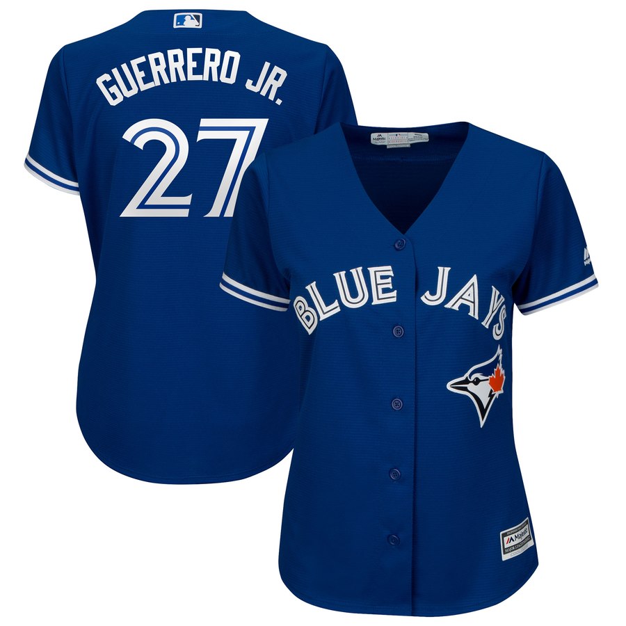 Women Blue Jays 27 Vladimir Guerrero Jr. Royal Women Cool Base Jersey