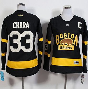 Women Boston Bruins #33 Zdeno Chara Black 2016 Winter Classic Stitched NHL Jersey
