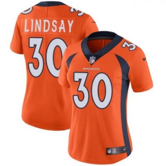 Women Broncos #30 Phillip Lindsay Orange Jersey Women Broncos #30 Phillip Lindsay Orange Jersey