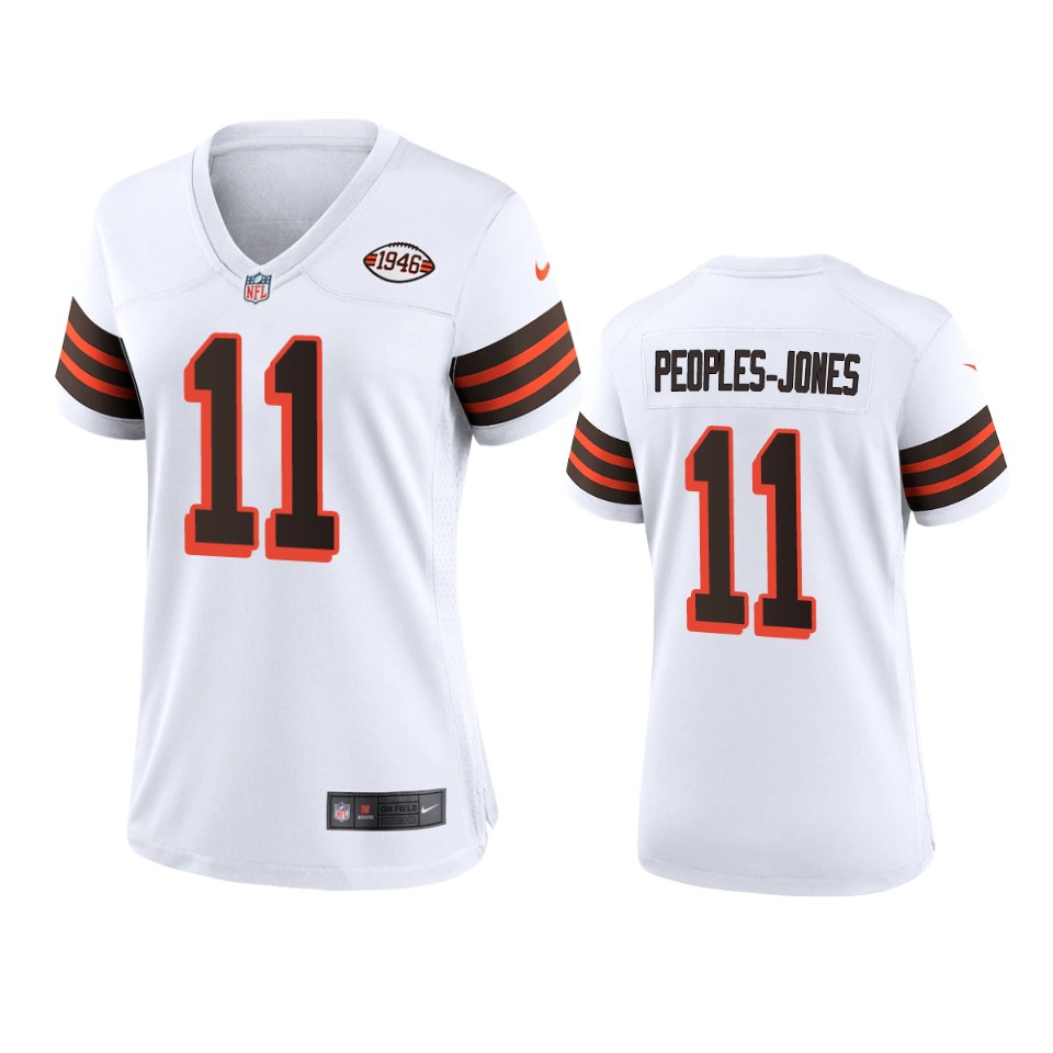 Women Browns #11 Donovan Peoples-Jones Nike 1946 Collection Alternate Game Limited NFL Jersey - White Women Browns #11 Donovan Peoples-Jones Nike 1946 Collection Alternate Game Limited NFL Jersey - White