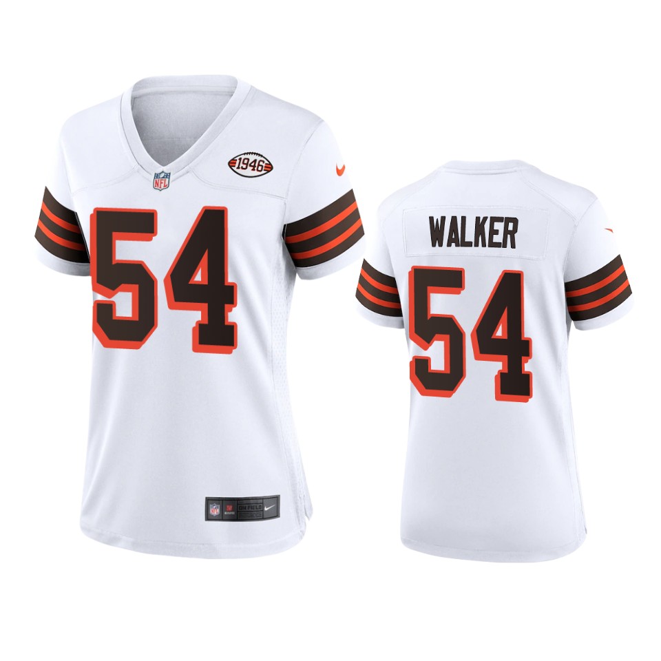Women Browns #54 Anthony Walker Nike 1946 Collection Alternate Game Limited NFL Jersey - White Women Browns #54 Anthony Walker Nike 1946 Collection Alternate Game Limited NFL Jersey - White