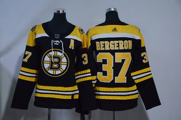 Women Bruins 37 Patrice Bergeron Black Women Adidas Jersey