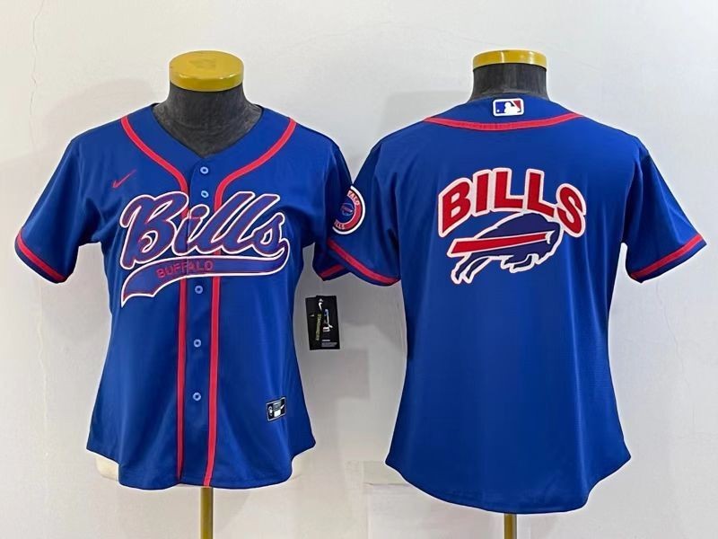 Women Buffalo Bills Royal Team Big Logo With Patch Cool Base Stitched Baseball Jersey Women Buffalo Bills Royal Team Big Logo With Patch Cool Base Stitched Baseball Jersey