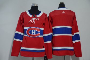 Women Canadiens Blank Red Women Adidas Jersey