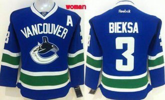 Women Canucks #3 Kevin Bieksa Blue Home Stitched NHL Jersey Women Canucks #3 Kevin Bieksa Blue Home Stitched NHL Jersey