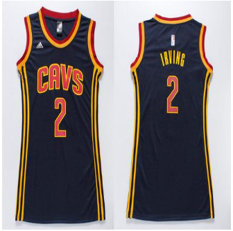 Women Cavaliers #2 Kyrie Irving Navy Blue Dress Stitched NBA Jersey