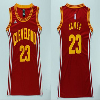 Women Cavaliers #23 LeBron James Red Dress Stitched NBA Jersey