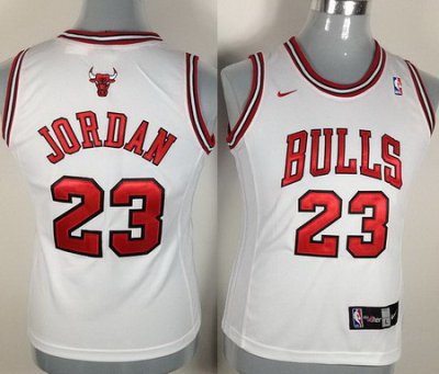 Women Chicago Bulls 23# Michael Jordan White NBA Jerseys Women Chicago Bulls 23# Michael Jordan White NBA Jerseys