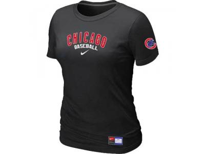 Women Chicago Cubs NEW Black Short Sleeve Practice T-Shirt Women Chicago Cubs NEW Black Short Sleeve Practice T-Shirt
