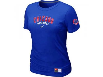 Women Chicago Cubs NEW Blue Short Sleeve Practice T-Shirt Women Chicago Cubs NEW Blue Short Sleeve Practice T-Shirt
