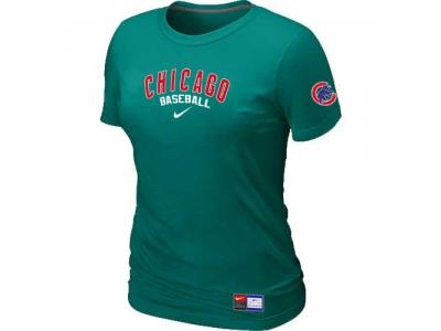 Women Chicago Cubs NEW L.Green Short Sleeve Practice T-Shirt Women Chicago Cubs NEW L.Green Short Sleeve Practice T-Shirt