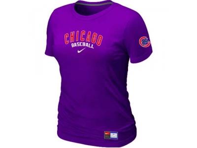 Women Chicago Cubs NEW Purple Short Sleeve Practice T-Shirt Women Chicago Cubs NEW Purple Short Sleeve Practice T-Shirt