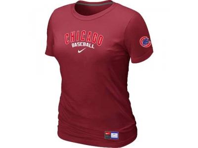 Women Chicago Cubs NEW Red Short Sleeve Practice T-Shirt Women Chicago Cubs NEW Red Short Sleeve Practice T-Shirt