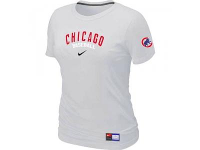 Women Chicago Cubs NEW White Short Sleeve Practice T-Shirt Women Chicago Cubs NEW White Short Sleeve Practice T-Shirt