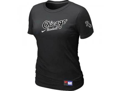 Women Chicago White Sox NEW Black Away Practice T-Shirt Women Chicago White Sox NEW Black Away Practice T-Shirt