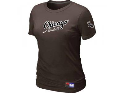 Women Chicago White Sox NEW Brown Away Practice T-Shirt Women Chicago White Sox NEW Brown Away Practice T-Shirt