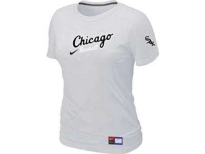 Women Chicago White Sox NEW White Away Practice T-Shirt Women Chicago White Sox NEW White Away Practice T-Shirt