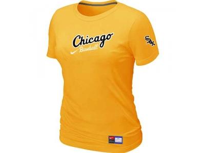 Women Chicago White Sox NEW Yellow Away Practice T-Shirt Women Chicago White Sox NEW Yellow Away Practice T-Shirt