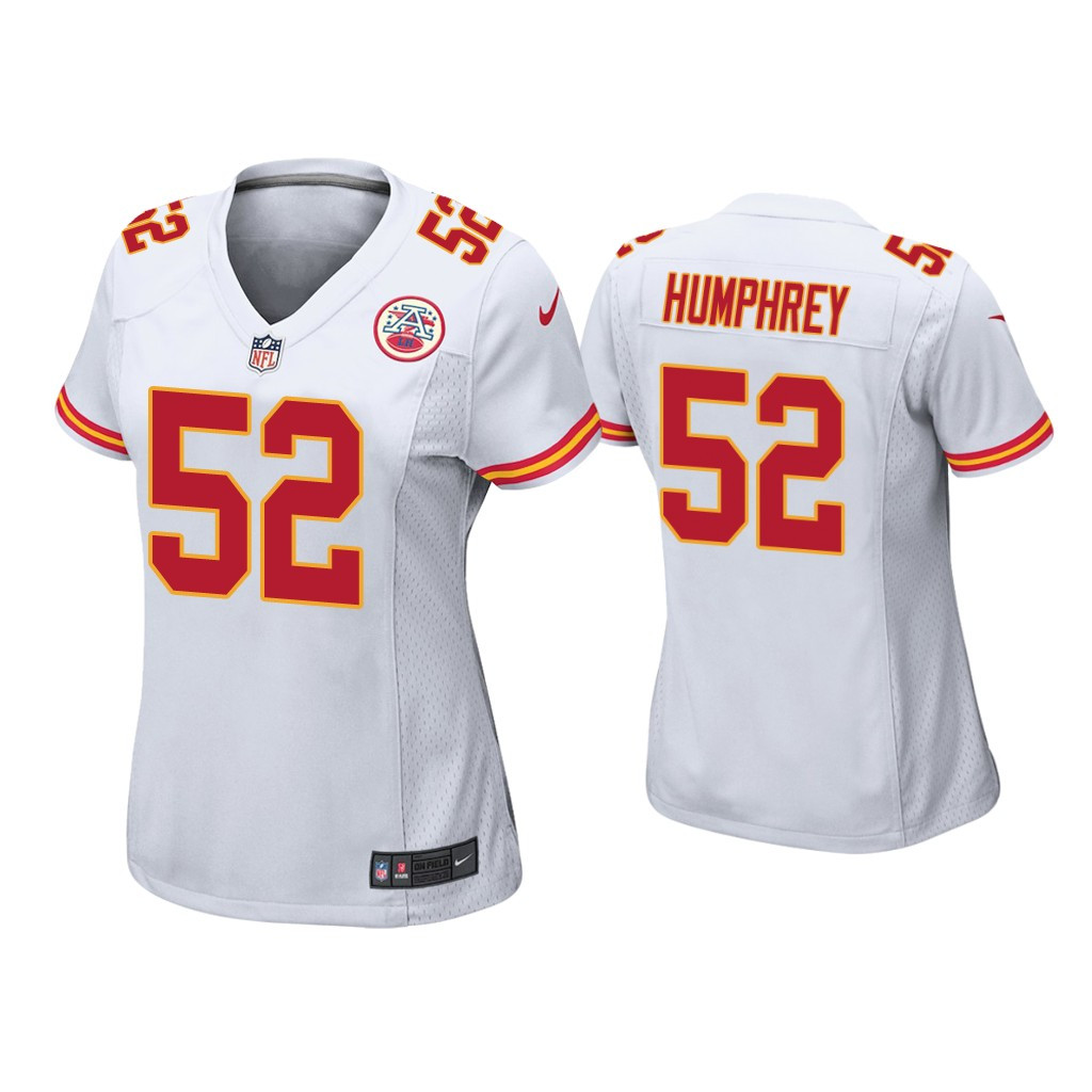 Women Chiefs #52 Creed Humphrey White Jersey Women Chiefs #52 Creed Humphrey White Jersey