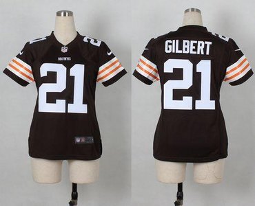 Women Cleveland Browns #21 Justin Gilbert Brown Team Color NFL Elite Jersey