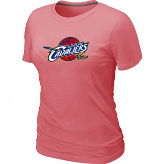 Women Cleveland Cavaliers Big & Tall Primary Logo Pink T-Shirt