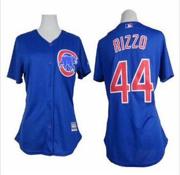 Women Cubs #44 Anthony Rizzo Blue Alternate Stitched Baseball Jersey