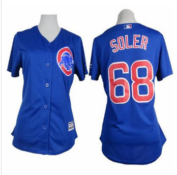 Women Cubs #68 Jorge Soler Blue Alternate Stitched Baseball Jersey