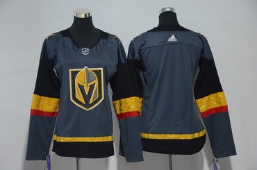 Women Custom Vegas Golden Knights Gray Jersey Women Custom Vegas Golden Knights Gray Jersey