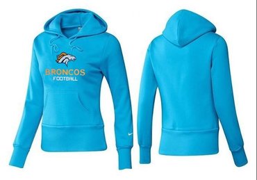 Women Denver Broncos Logo Pullover Hoodie-- (28)