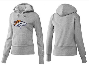 Women Denver Broncos Logo Pullover Hoodie-- (6)