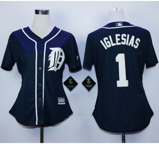 Women Detroit Tigers #1 Jose Iglesias Navy Blue Fashion Stitched MLB Jersey Women Detroit Tigers #1 Jose Iglesias Navy Blue Fashion Stitched MLB Jersey