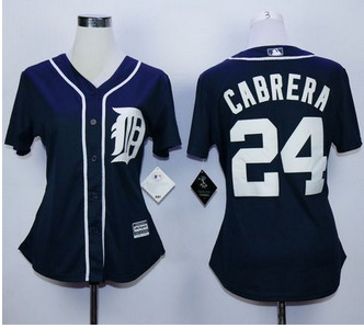 Women Detroit Tigers #24 Miguel Cabrera Navy Blue Fashion Stitched MLB Jersey Women Detroit Tigers #24 Miguel Cabrera Navy Blue Fashion Stitched MLB Jersey
