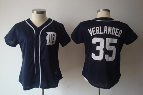 Women Detroit Tigers 35 Justin Verlander Blue Jerseys Women Detroit Tigers 35 Justin Verlander Blue Jerseys