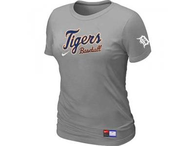 Women Detroit Tigers NEW L.Grey Short Sleeve Practice T-Shirt